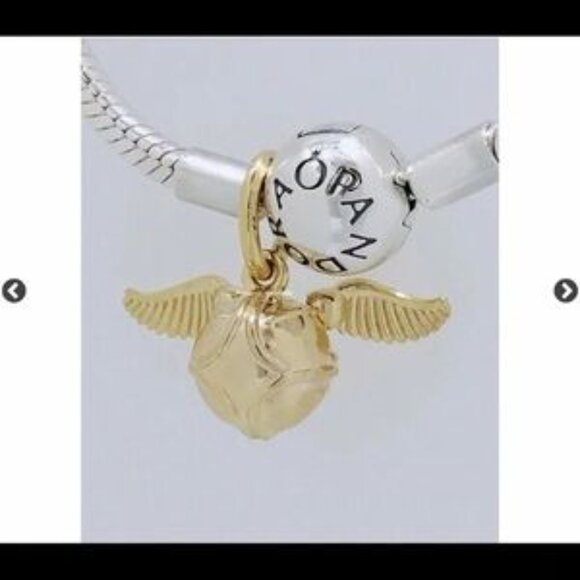 Pandora Gold Winged Heart Charm - Picture 4 of 5